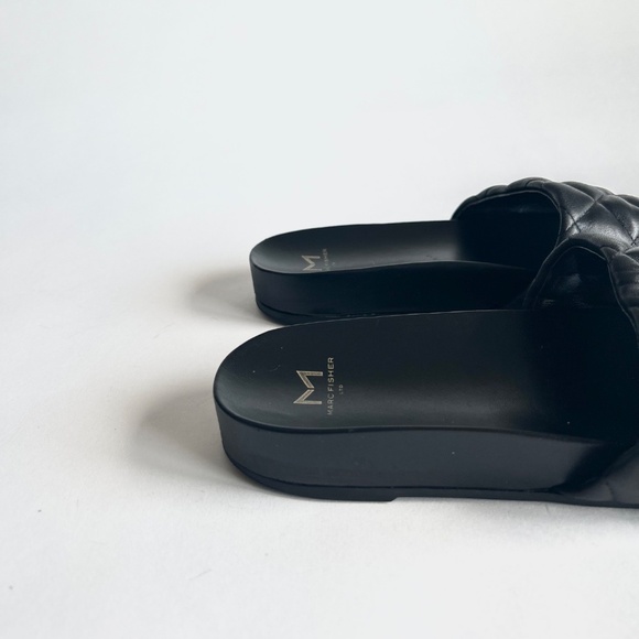 Marc Fisher Black Quited Leather Flip Flop Sandals size 8 - Picture 10 of 11